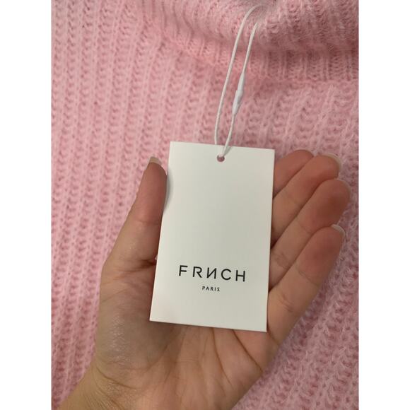 FRNCH Mock Neck LIGHT PINK ribbed Sweater size S/M NWT‎ $94 - Picture 6 of 6